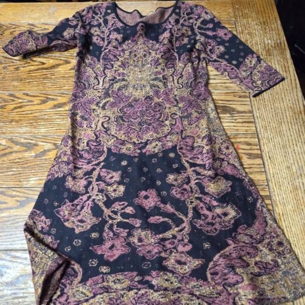 Peruvian Connection  floral sweater dress sz XS